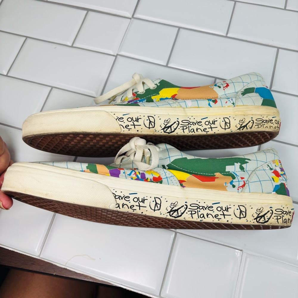 VANS Era Canvas Save Our Planet World Map Sneakers Shoes size 12 - Picture 12 of 14